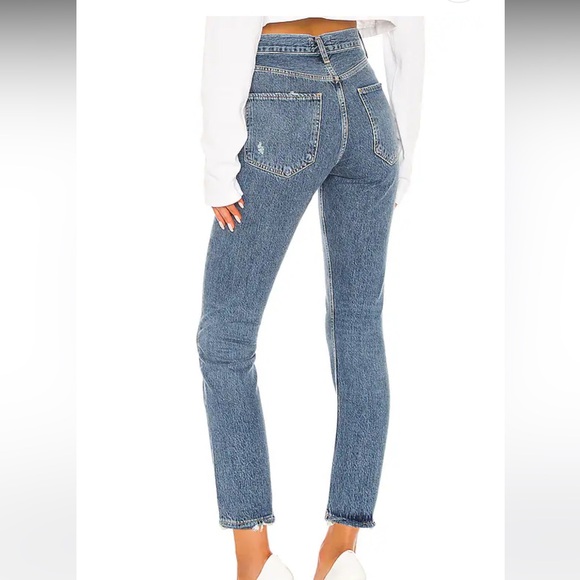 Agolde Riley High Rise Straight Crop in Frequency - Picture 4 of 16